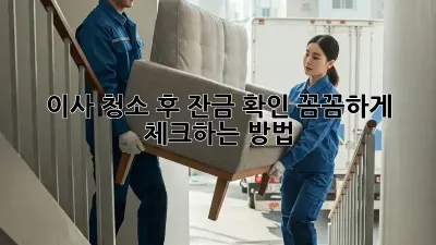 이사 청소 후 잔금 확인: 꼼꼼하게 체크하는 방법